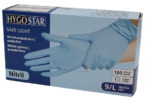 Nitril engangshandske Hygostar Safe Light pudderfri - Large